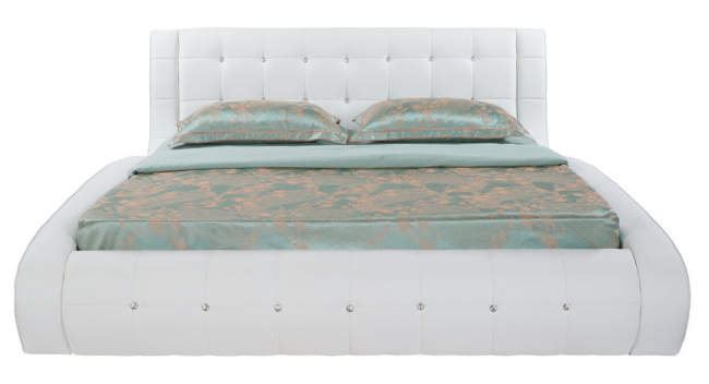 Кровать Nuvola 1, цвет: Экокожа Белая