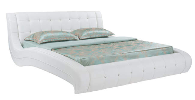 Кровать Nuvola 1, цвет: Экокожа Белая