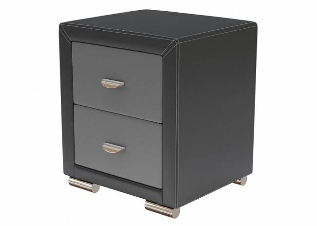 Тумба Orma Soft 2, цвет: Экокожа Темно-серый/Серый