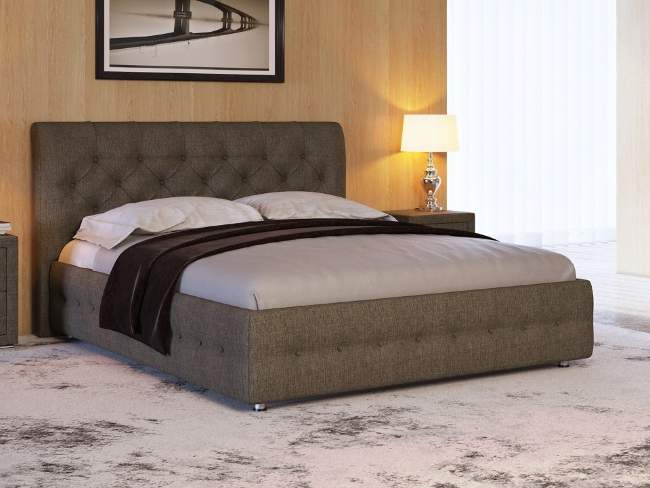 Кровать Life 4 Box, цвет: Рогожка Коричневая Кровать Life 4 Box, цвет: Рогожка Коричневая