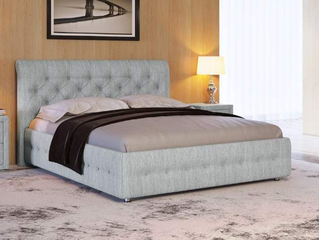 Кровать Life 4 Box, цвет: Рогожка Серая Кровать Life 4 Box, цвет: Рогожка Серая