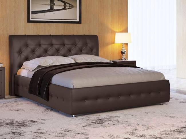 Кровать Life 4 Box, цвет: Экокожа Коричневая Кровать Life 4 Box, цвет: Экокожа Коричневая