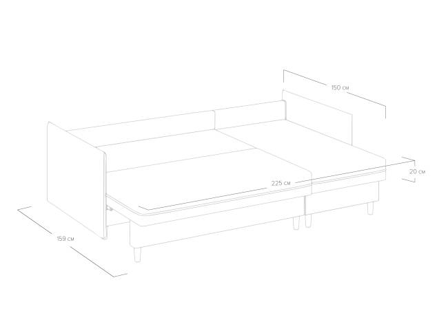 Раскладной диван Rain угловой