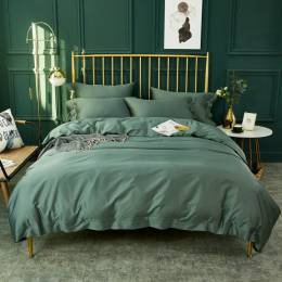 Комплект постельного белья из хлопка Зеленый