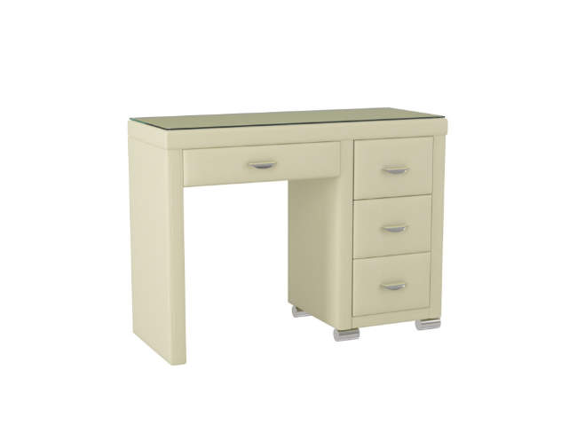 Туалетный стол OrmaSoft 2 (4 ящика) правый, цвет: Экокожа Кремовый