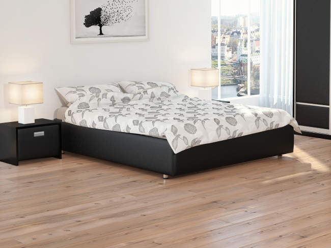 Кровать Como 1 Base, цвет: Экокожа Черная