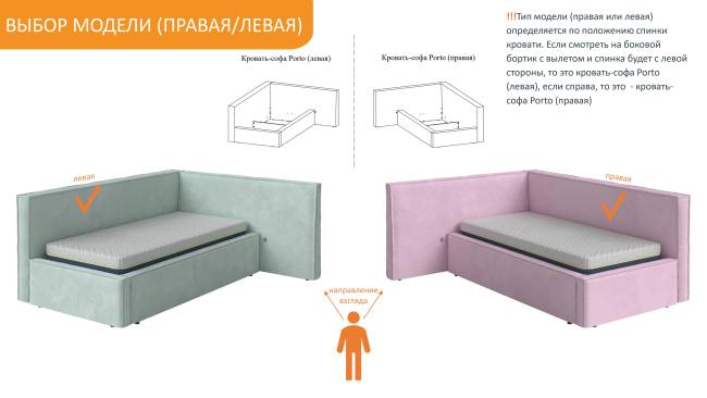 Кровать-софа Porto (левая)