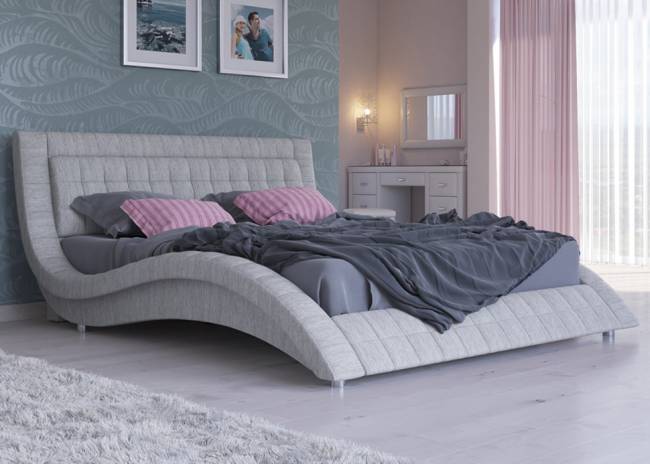 Кровать Атлантико с подъемным механизмом, цвет: Глазко Серый Кровать Атлантико с подъемным механизмом, цвет: Глазко Серый