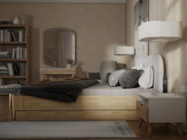 Кровать Lagom Plane Wood с подъемным механизмом