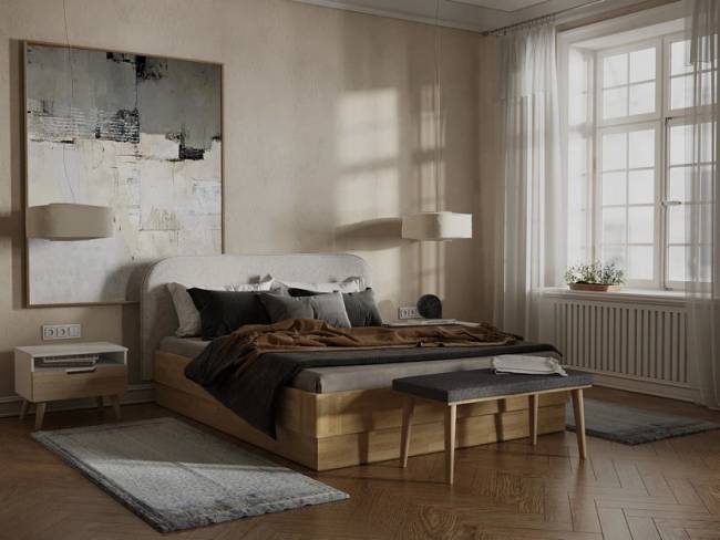 Кровать Lagom Plane Wood с подъемным механизмом