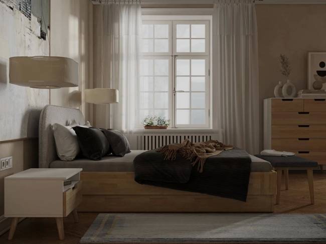 Кровать Lagom Plane Wood с подъемным механизмом