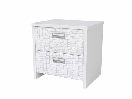 Тумба Como/Veda (2 ящика), цвет: ЛДСП Белый/Экокожа Кайман Белый Тумба Como/Veda (2 ящика), цвет: ЛДСП Белый/Экокожа Кайман Белый